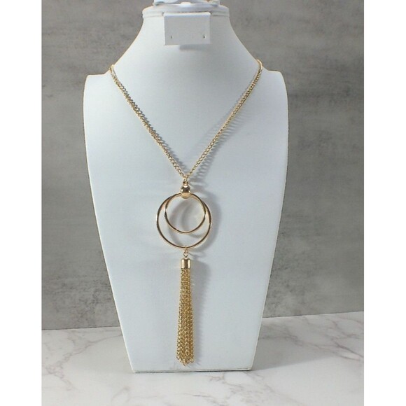 Lot of 5 Necklace Pendant Beaded Locket Siver Tone Gold Tone Tassel Sisters Flag - Picture 4 of 7